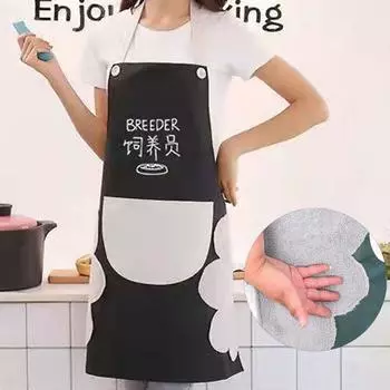 Фартук для выпечки без рукавов, маслостойкий, водонепроницаемый, из ПВХ, для протирания рук, кухонный, бытовой, кухонный фартук, ежедневное использование чёрный