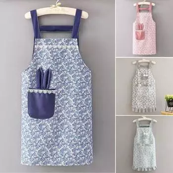 Фартук для выпечки, дышащий, устойчивый к пятнам, 4 цвета, модный, с большим покрытием, для кухни для ресторана B синий