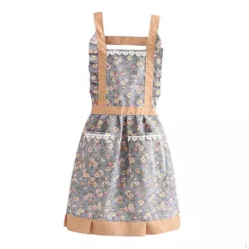 Фартук для выпечки кухонный 26.77x35.43 дюймов многофункциональный кулинарный женский повар для дома Gray Blue