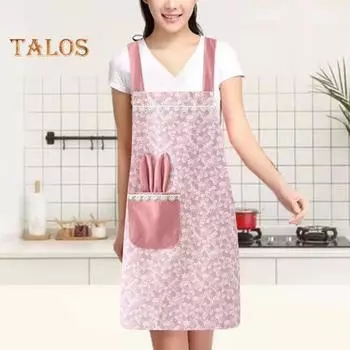 Фартук для выпечки с цветочным принтом, защитные моющиеся практичные аксессуары для шеф-повара для дома B зелёный