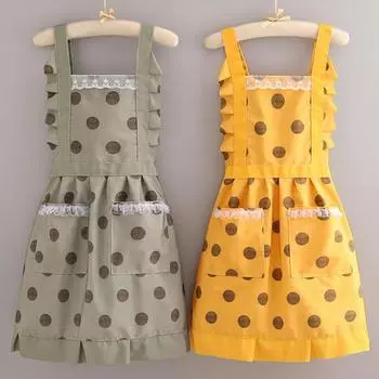 Фартук для выпечки с кружевом, 4 цвета, против пятен A