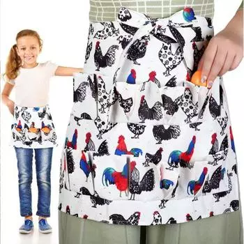 Фартук и корзина для яиц для детей, легкий дышащий холщовый фартук для кур, удобный фермерский фартук, подарок для любителей домашней птицы S