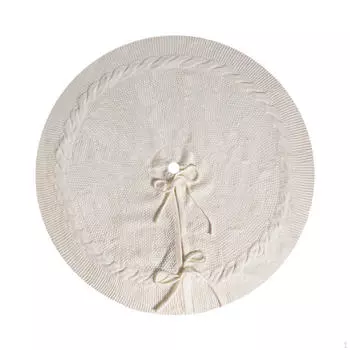 Фартук и коврик для рождественской елки для сезонного украшения White 24 Inch