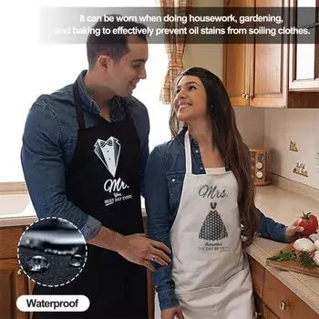 Фартук из 2 шт., прочный стильный устойчивый к пятнам комплект фартуков для пар, подарок на годовщину свадьбы A