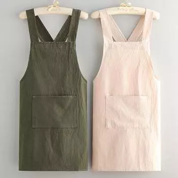 Фартук из дышащего хлопка: Немнущаяся и наносимая на тело фирменная символика, необрастающая одежда для готовки cross straps серый