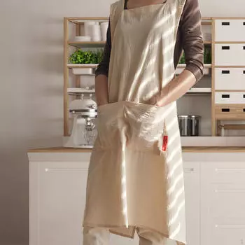 Фартук из хлопка, легкий, с перекрестными застежками на спине и 2 передними карманами, универсальный нагрудник для поваров и официантов