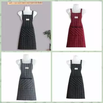 Фартук из хлопка с маслостойкой пропиткой и карманами, фартук для готовки, чистящий инструмент, кухонный фартук для женщин/мужчин серый