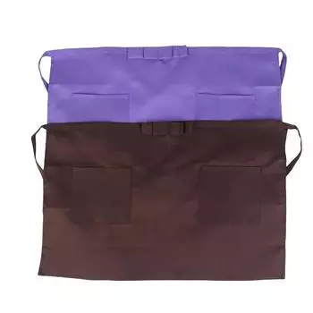 Фартук из полиэстера с полудлинной талией для официантки, официантки с карманом, для кухни, кафе, паба, бара, фартук