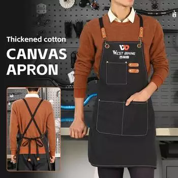 Фартук из утолщенного холста, фартук для обслуживания и ремонта велосипеда, столярный мастер, заводчик, работающий чёрный