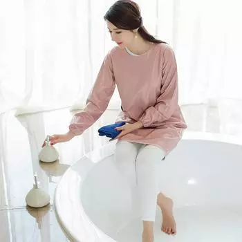 Фартук Кухонный модный водонепроницаемый халат для взрослых Домашняя спецодежда с длинным рукавом Женский фартук