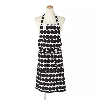 Фартук Marimekko Rasymatto черный x белый x узор в горошек 070692 190 Длина 84 см Ширина 83 см [Товар]