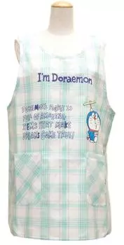 Фартук с аппликацией на боковые пуговицы Doraemon Fujiko Pro зеленый 45251g