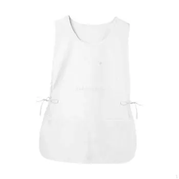 Фартук с боковыми завязками, карманами, официантский, нагрудник, шеф-повар, для красоты, ногтей, косметологии белый