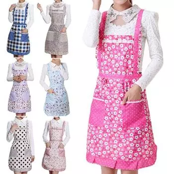 Фартук с брекетами, неувядающий, приятный для кожи кухонный фартук с цветами для кухни 3