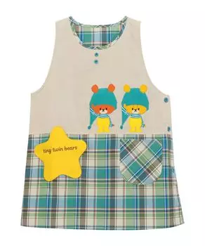 Фартук с изображением персонажа Lululoro Nursery Side Quick Wrinkle [Nishiki], фартук для учителя, женский, для взрослых, пуговица, вышивка, аппликация, сушка, устойчивый, (звезда