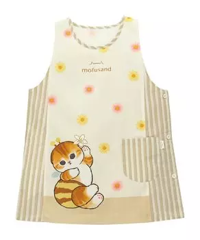 Фартук с изображением персонажа Mofusand Shark Nyan Hachi Nyan Nursery Side Quick Wrinkle Nyan [Nishiki] Фартук, учитель, дамы, взрослые, пуговицы, высыхание, устойчивый,