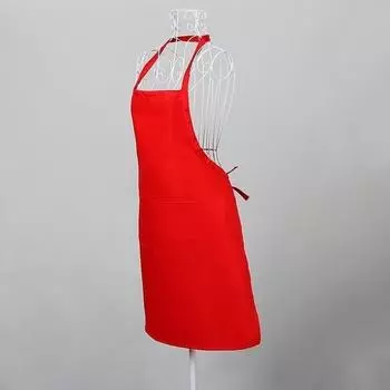 Фартук с карманами из утолщенного хлопка и полиэстера для кулинарии, кухни, ресторана фиолетовый