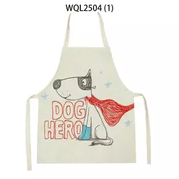 Фартук с рисунком собаки, женский льняной фартук без рукавов, устойчивый к пятнам кухонный фартук, аксессуары для приготовления пищи, аксессуары для ресторана 47x38cm