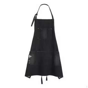 Фартук шеф-повара, джинсовый высокий нагрудник, работа для DIY, керамическая скульптура, художественная работа, художник-повар B