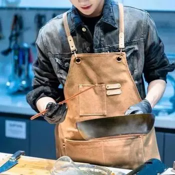 Фартук шеф-повара с несколькими карманами для хранения, удобный и полезный металлический крючок для ресторана