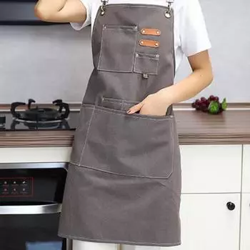 Фартук шеф-повара, водонепроницаемые предметы домашнего обихода, удобный кафе, магазин чая с молоком, рабочая форма, комбинезон для приготовления пищи, практичный против пятен серый