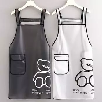 Фартук унисекс, карманный дизайн, полупрозрачный, против пятен, водонепроницаемый, маслостойкий, кухонный фартук шеф-повара для столовой белый