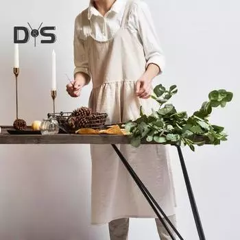 Фартук унисекс, стильный фартук с перекрестной спинкой, удобный длинный художественный фартук для дома, кухни, салона, кафе, сада, работы жёлтый