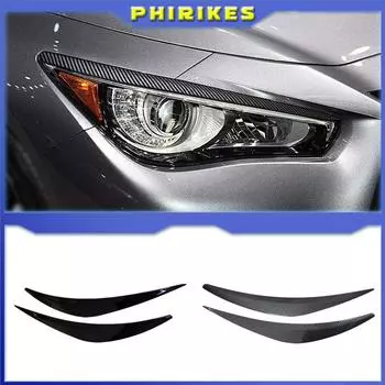 Фары брови веки отделка крышка для Infiniti Q50 2014 2015 2016 2017 2018 2019 2020 2025 наклейки на автомобиль веки отделка крышка