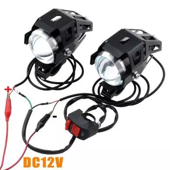 Фары для мотоциклов LED U5 Противотуманные фары для вождения автомобиля Прожекторы с выключателем Мотоциклы Велосипеды