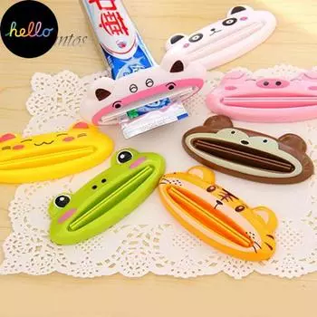 Fas onable Bathroom Home Tube Rolling Holder Squeezer Easy Cartoon Toothpast Dispenser