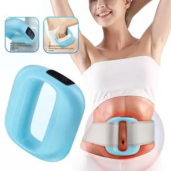 Fascia Gun Расслабляющий мышечный массажер Профессиональный перезаряжаемый высокочастотный вибрационный жиросжигающий фасциальный массажер Мини-кольцо для йоги синий