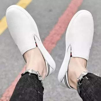 Fashion2024 Мужская обувь Натуральная кожа Лоферы Мужская обувь Дышащая плоская дизайнерская обувь Модная повседневная летняя обувь Минималистичные мужские 38 чёрный