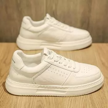 Fashion2024 Men Shoes Dress White Shoes Men Shoes Brand Casual Shoes for Men Comfortable Sneakers Lightweight Leather Walking Shoes 38 белый