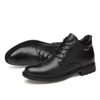 Fashion2024 Мужские высокие модные повседневные мокасины из натуральной кожи Мягкие дышащие туфли на плоской подошве Мужские легкие мокасины Обувь для вождения 35 чёрный