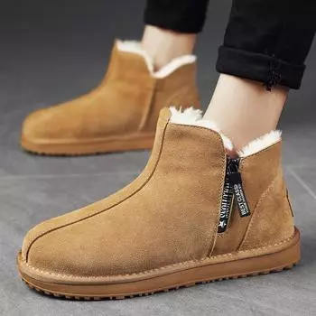 Fashion2024 Мужские зимние ботинки для снега Теплые водонепроницаемые кроссовки Активный отдых Рыболовные ботинки Мужская обувь Мужская обувь Рыболовные ботинки для мужчин 39 чёрный