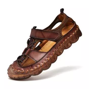 Fashion2024 New Fashion Black Men s Summer Shoes Comfort Soft Flat Sandals Men Non-slip Elastic Casual Sandals for Men sandalias hombre 38 чёрный