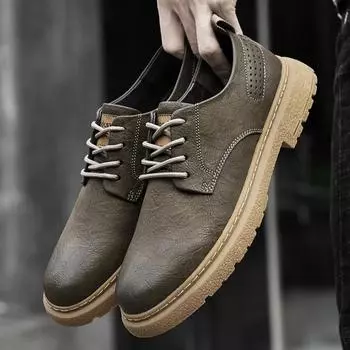 Fashion2024 New Men Oxford Shoes Luxury High Quality Brogue Dress Shoes for Men Classic Business Leather Shoes Fashion Men Casual Shoe 37 чёрный