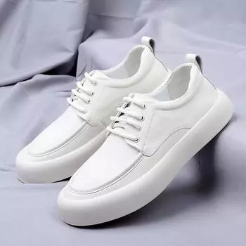 Fashion2024 New White Casual Shoes Men Light Sneakers Men Genuine leather Shoes Footwear Male Soft Outdoor Walking Shoes Mocassin 38 чёрный