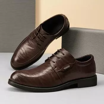 Fashion2024 Новая весенняя мужская обувь класса люкс, деловые мокасины, дышащие итальянские повседневные мужские кожаные лоферы, мужская обувь для вождения 38 чёрный