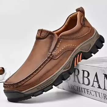 Fashion2024 Новые кожаные повседневные деловые туфли для отдыха на природе Мужские удобные мокасины Модная мягкая классическая обувь для вождения Нескользящая обувь для ходьбы 40 чёрный