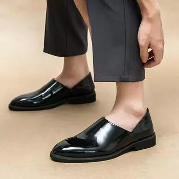 Fashion2024 Новые роскошные брендовые черные кожаные мужские повседневные туфли Модные мужские мокасины Мокасины Дышащие туфли для вождения без застежек 38 чёрный