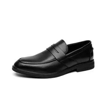 Fashion2024 Spring Autumn New Designer Men s Dress Shoes Fashion Casual England Black Leather Shoes Male Solid Color Loafers Man 38 чёрный