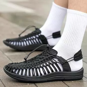 Модные тапочки Fashion2024, водонепроницаемые, нескользящие, мужские, полускользящие, быстросохнущие, для прогулок, аква-обувь, шлепанцы, модные мужские пляжные сандалии 36 бежевый