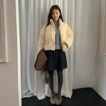 FASHION2024 Зимняя новая белая куртка на утином пуху женская утолщенная короткая маленькая куртка-пуховик женская одежда One size фиолетовый