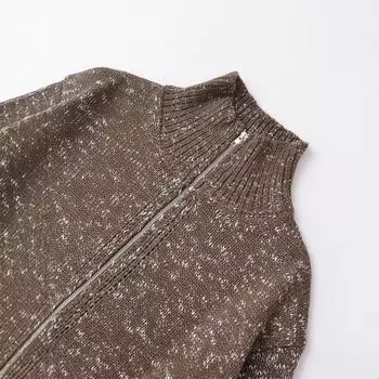 FASHION2024 Зимняя новая женская одежда Простая универсальная текстурированная одежда на молнии Кардиган S светло-серый