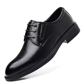Fashion3 6 8cm Heel Men s Dress Shoes New Designer Cow Leather Increase Casual Spring Autumn Black Platform Wedding Shoes Male 38