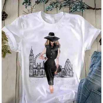 Fashion3d Print Женская футболка Vogue Girl Fashion Shirt Графический Повседневный Забавный Уличный Стиль Tumblr Женская Tumblr Fashion Футболка Топ Футболка S