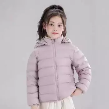 FASHION90 Белый утиный пух Детская легкая куртка-пуховик Cy Color Removal Hat для мальчиков и девочек Младенцы Маленький Средний Старший Детская куртка 90cm красный