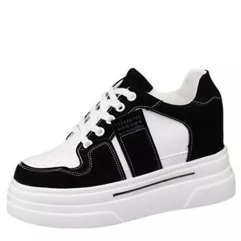 fashion 10CM New Spring Thick-soled White Shoes Women Thin Heightened Casual Sneakers 2024 All-match Platform Shoes 34 белый