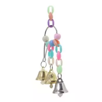 Fashion 1Pc Parrot Bite Toy Bird Ring Bell Hanging Swing Chain Parakeet Chew Swings with Bells Accessories